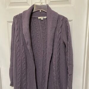 Boden Lavender Cable Knit Cardigan